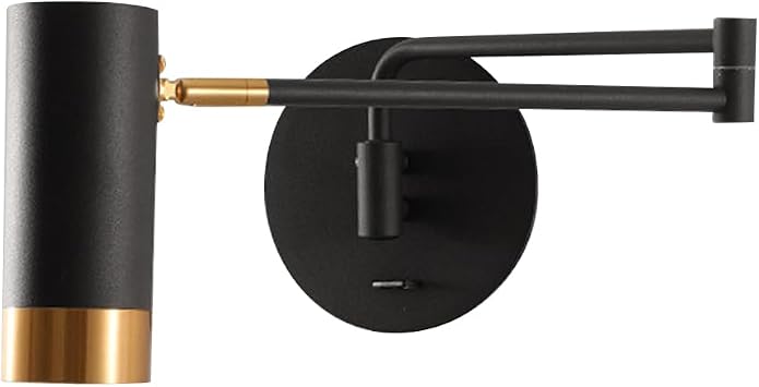 Wall Mount Reading Light Hardwired Sconce with Switch Swing Arm Bedside Wall Mount Lamp Bedroom Headboard Sconces Wall Lighting Indoor for Living Room Hotel Study