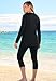 Swim 365 Women's Plus Size Split-Neck Long Sleeve Swim Tee with Built-in Bra - 20, Party Multi