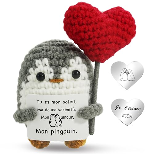 ZIENZENGYA Potato Positif Pingouin, Cadeau Saint Valentin, Idée Cadeau Homme Femme Cadeaux Couple Amoureux, CadeauAnniversaire Femme Homme, CadeauPersonnalisé pour Copine, Copain