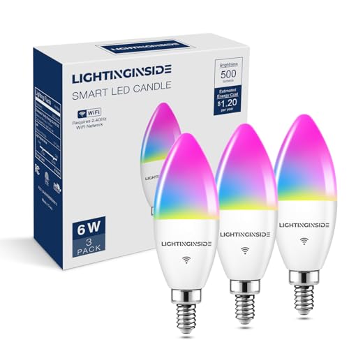 Lightinginside E12 Smart Bulb 60W Equiv RGBCW