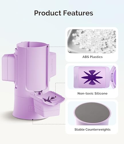 Image of MelodySusie GelCarousel For Nail Polish Bottle Holder and Nail Art Tools Organizer, 360 Rotating Storage Container with 3Pcs Detachable Silcone Gel Polish Holder, Purple(Only Box)