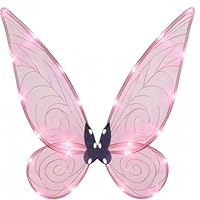 Yeeteesy Feenflügel Leuchtende Schmetterlingsflügel Prinzessinnenflügel Damen Mädchen Flügel Kostüm Wings Cosplay für Weihnachts Geburtstags Party