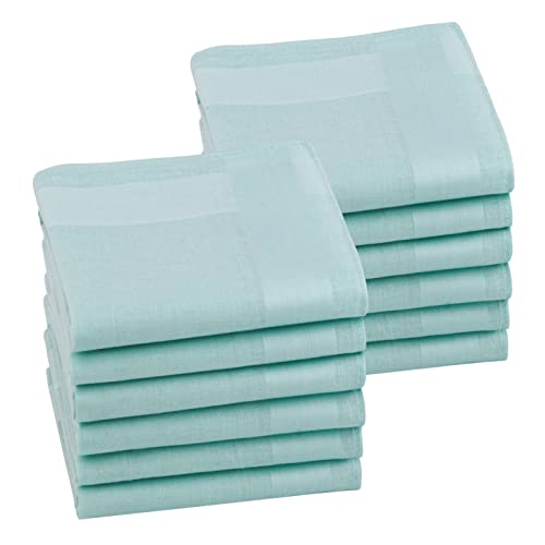 Image of HOULIFE Men's Cotton Handkerchiefs, Solid Color 60S Soft Cotton Hankies for Men Women 6 /12PCS 15.7 inchx15.7 inch