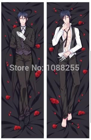Personalized Pillowcase Black Butler Sebastian MichaelisDakimakura Hugging Body Pillow Cover case New