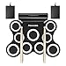 PAXCESS Portable 9 Pad Multifunction Electronic Drum Set with Realistic Sounds, Foot Pedals, Drumsticks, Built-In Speaker, and Rechargeable Battery