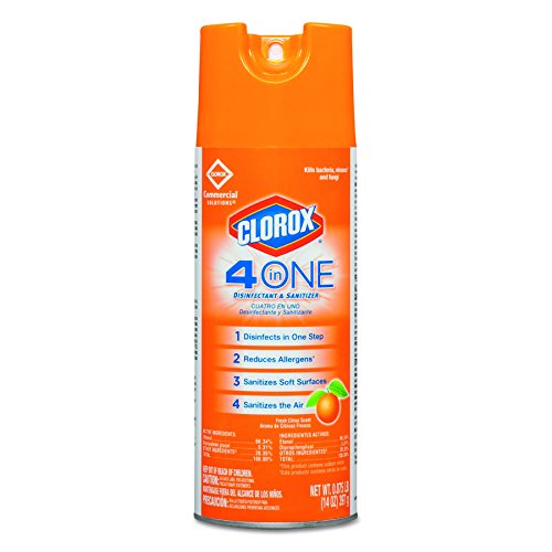 Clorox 31043CT 4-in-One Disinfectant & Sanitizer, Citrus, 14oz Aerosol (Case of 12)