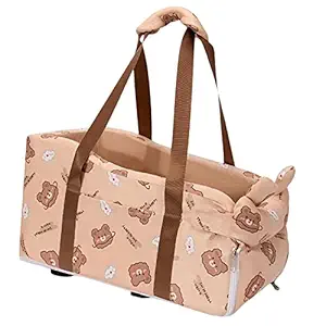 GAH Dog Car Carrier Central Control Nest Kennel Booster Car Seat Armrest Box with Straps