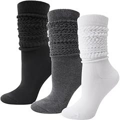 3 Pairs: White/Dark Grey/Black