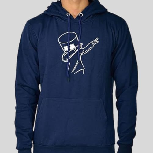 Image of WearIndia Unisex Cotton Hooded Hoodies (Navy Blue Dancemello - XL)