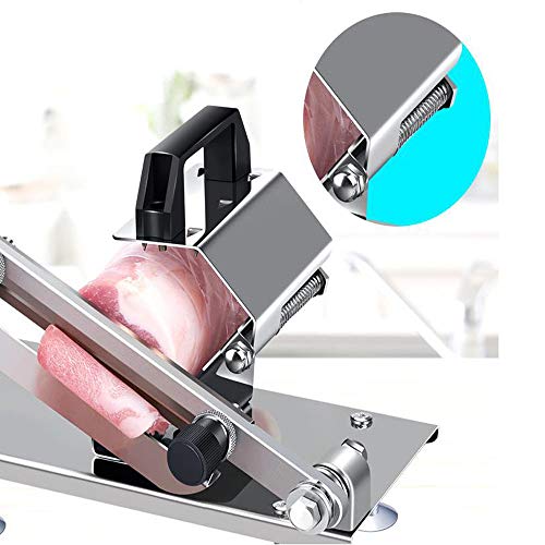 PEI Manual Frozen Meat Slicer, Meat Cheese Food Slicer Vegetable Slicing Machine Stainless Steel Meat Cutter Beef Mutton Roll Meat Cleaver Suitable for home, Kitchen and Shabu