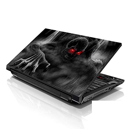 Image of LSS 15 15.6 Inches Laptop Notebook Skin Sticker with 2 Wrist Pads - Reusable Cover Protector Vinyl Sticker Cover Decal Fits 13 inch - 16 inch HP Asus Acer Samsung - Dark Ghost Zombie Skull