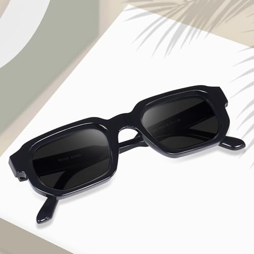 Image of Peter Jones Black Unisex Broad Frame Square UV /UB Protected Sunglasses (3887B)