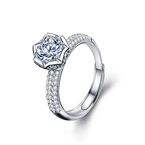 Bague en moissanite ajustable pour sublimer votre style quotidien en argent