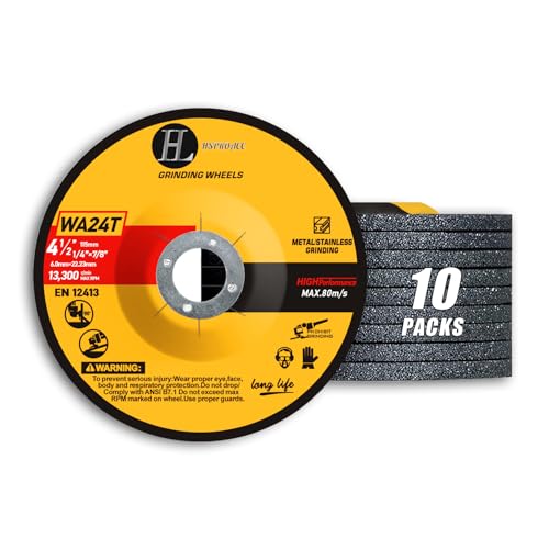 4-1/2" Aluminum Oxide Grinding Wheels, 10 Pack