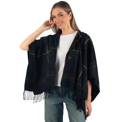 Alpine Swiss Carol Womens Shawl Wrap with Hood Poncho Sweater Large Scarf Fringe2