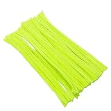 LUOLHT Lot de 100 nettoyeurs pour travaux manuels pour enfants - Poils doux - Flexible - Pour travaux manuels - Bricolage - Décoration artistique (jaune fluo)