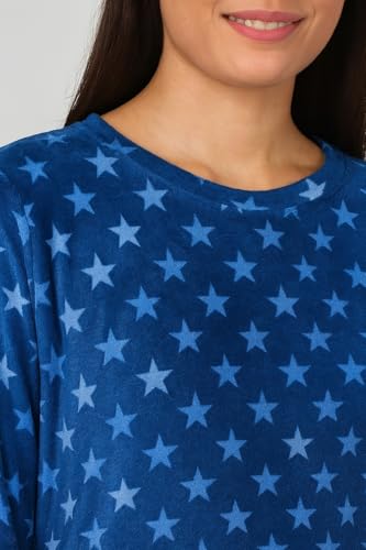 Image of CAMEY Women's Printed Full Sleeve Round Neck /V-Neck Top and Pajama Pants with Pockets