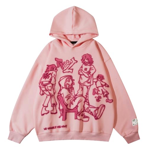 Aelfric Eden Mens Graphic Oversized Hoodie Print Streetwear Casual hoodies y2k Hooded Sweatshirt