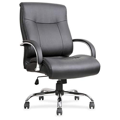 Lorell Leather Deluxe Big/Tall Chair, Black #TOP4