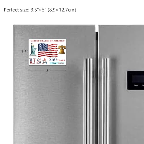 Imán decorativo Estados Unidos 250 años 3.5x5 pulg miniatura 3