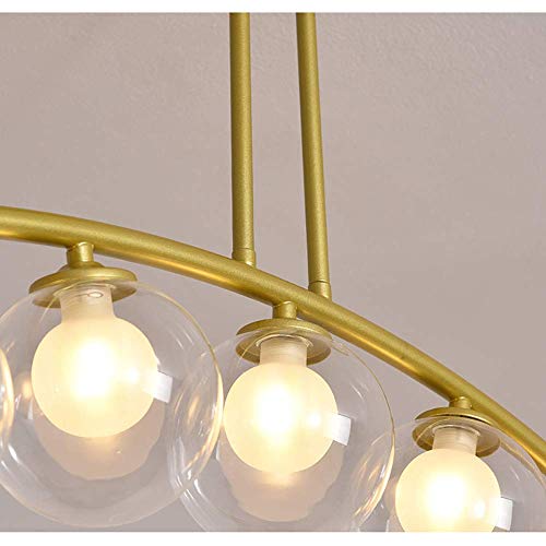 Candelabro 8 luces de techo dorado Sputnik de 3 luces con cubierta transparente 6