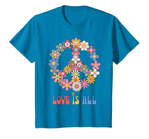Love Hippie Peace Groovy Fleurs Retro années 60 70 Paix T-Shirt