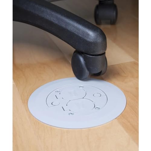 RACO 6299 Round Floor Box Cover Kit Nonmetallic with Two-Lift Lids for RACO 5511 Floor Box (Required), Gray by RACO - Image 3
