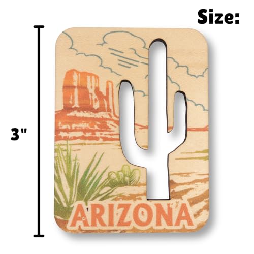 Imán decorativo de madera con diseño desierto Arizona miniatura 5
