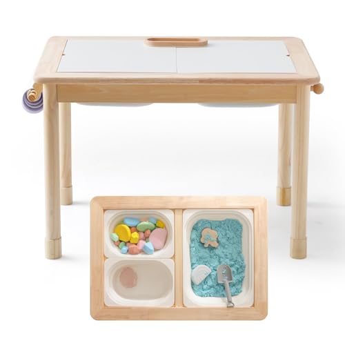 let's make Spieltisch Kinder mit Zeichenpapier, Holz Kindertisch...