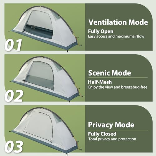 Carpa ligera GEERTOP para una persona para camping miniatura 4