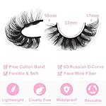 Mink Lashes Wispy 6D False Eyelashes 17mm Volume Cat Eye Lashes that Look Like Extensions Strip Lashes Pack - Image 3