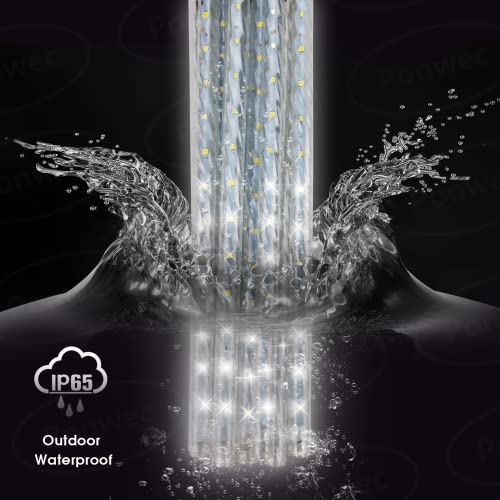 Ponwec 24 Tubes 576 Leds Meteor Shower Rain Lights 12.2 Inch Falling Rain Lights Icicle Rain Drop Lights Waterproof Cascading Lights For Christmas Halloween Holiday Party Wedding Patio Outdoor (White) #TOP1