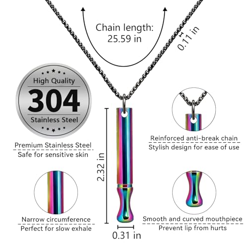 Image of LAMKHOO Breathing Necklace to Quit Smoking and Vaping with Refillable Mint Pods Stop Smoking Aids Fidget Necklace Smokeless Inhaler for Adults