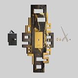 Giallobus - Zegarek premium - Axia - Drewno MDF - Premium 25,5x30 - - 13 - Black&gold - Rzemieślnik Made in Italy - Cichy - Pomysł na prezent - Nowoczesny podwójny poziom