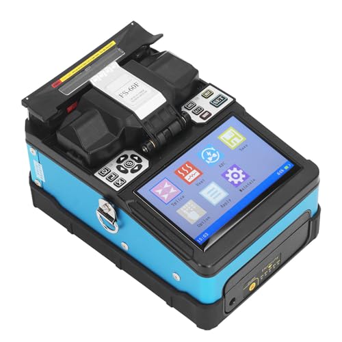 Fiber Splicer, Empalmante de Fibra Empalmante de Fusión con Alicates de Tiradores de Cortador de Alta Precisión Supulación de Fusión de Cable óptico para Fibra de de (Enchufe de la UE 100-240V)