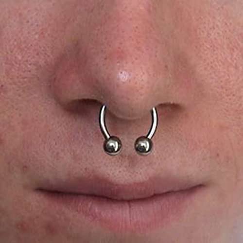 D.bella 14G Variety Of Sizes Horseshoe Rings Surgical Steel Nose Septum Horseshoe Hoop Earring Eyebrow Tragus Lip Rings Daith Helix Piercing Jewelry For Women Men #TOP5