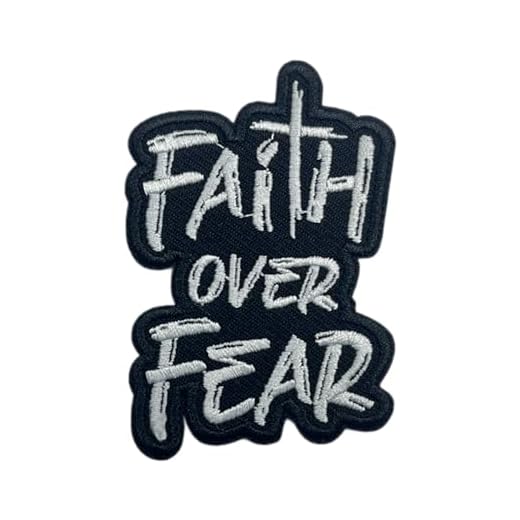 Faith Over Fear Patch-3 Inches Iron On/Sew On Embroidered Applique Patch, Religious Embroidery Patches for Clothes Backpacks Hats Motivational Embroidered Patch Christian DIY Accessories