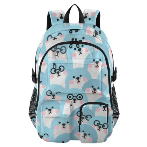 Mochila de viaje para laptop azul de 17.5 pulgadas con dibujos animados para oficina