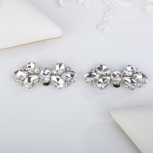 Boucles de chaussures géométriques en strass pour mariage et bal