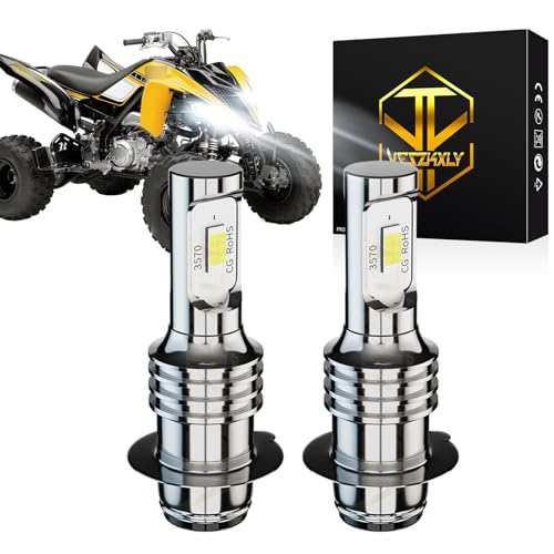 VCSZKXLY Compatible for Yamaha Raptor 350 660R 700 700R Headlight Bulbs, P15D H6 H6M Fog Light Bulbs, 12000 Lumens 6000K White 55W H6M Light Bulbs, Plug and Play, 2-Pack
