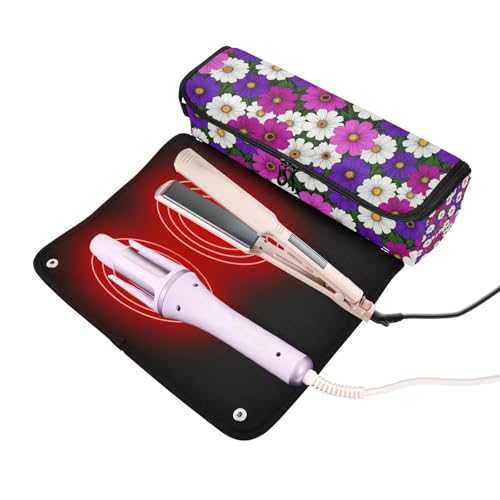 Bolsa organizadora de viaje para herramientas de cabello con almohadilla resistente al calor y diseño impermeable miniatura 2