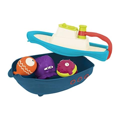 B. toys Boot und Badetiere Badewannenspielzeug - Badespielzeug, Wasserspielzeug für Pool und Badewanne, Baby und Kinder Spielzeug ab 6 Monate (5 Teile) Cover