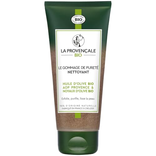 La Provençale Bio - Le Gommage de Pureté Nettoyant - Huile d'Olive Bio AOP Provence et Noyaux d'Olive certifié Cosmebio - Pour Peaux Mixtes - 100 ml