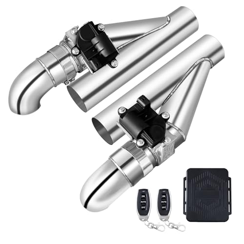 2.5 Inch Electric Exhaust Cutout with Elbow Valved Muffler Valvetronic Exhaust Valve Kit (2 pcs)