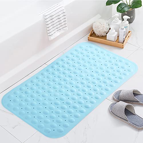 Tapis de bain antidérapant PVC beige avec ventouses lavable en machine pour douche - 3