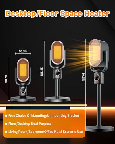 Xap Space Heater For Indoor Use, 33 Inch Electric 1500W Ptc Heater With Night Light Oscillation thumb #1