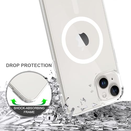 Image of FanTEK Phone Case Compatible with iPhone 15 6.1 Inch, Magnetic Case Clear Protective Bumper Hard Back Cover