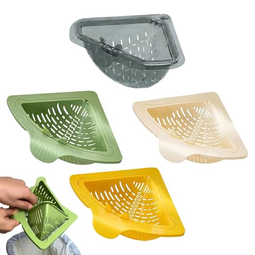 Generico Escurridor angular de fregadero | Colector triangular giratorio sin perforación – Filtro magnético para fregadero – Apto para baño, lavado, , uso multifunción y recogida en la cocina