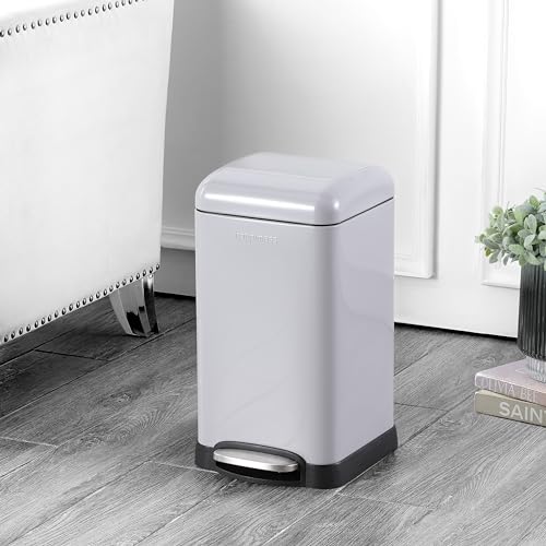 Image of happimess Betty Retro Mini 3.2 Gal Step Trash Can, Gloss Gray