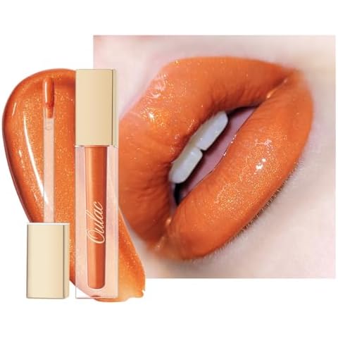 Oulac Shine Orange Liquid Lipstick with Rose Oil Cover